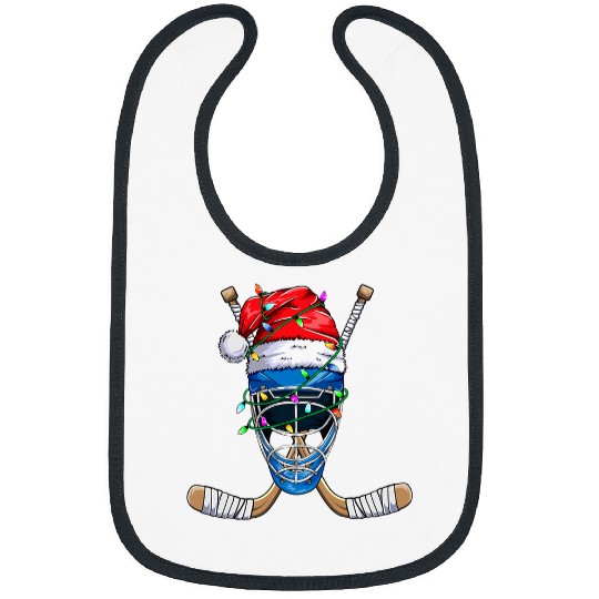 Sport Hockey Santa Sports Design For Men Boys Christmas Hockey Player 161 Bibs