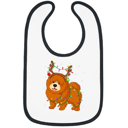 Chow Chow Pet xmass Lighting Reindeer Hat Chow Chow Christmas Bibs