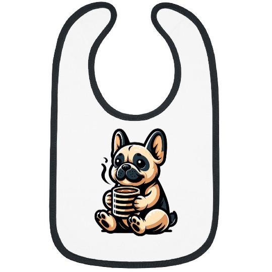 French Bulldog Pet Cute French Bulldog Coffee Lover Frenchie Dog Caffeine Bibs
