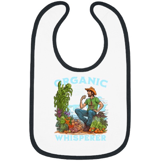 Funny Organic Farmer Vegan Iowa Midwest Farm Lover Bibs