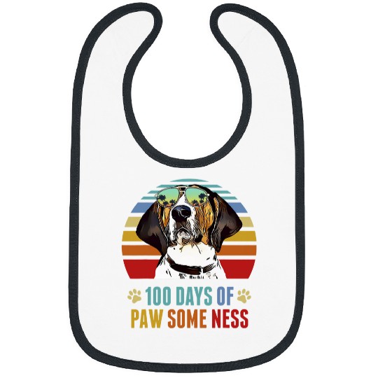 Coonhound Pet Treeing Walker Coonhound Dog 100 Days of School Funny Bibs