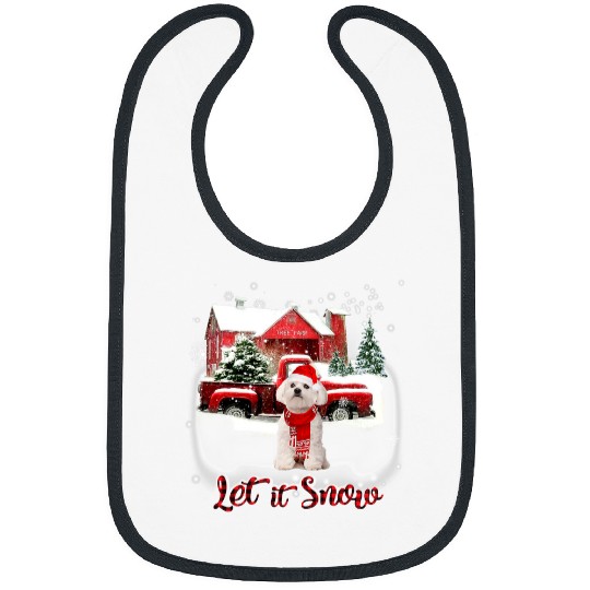 Maltese Pet Merry Christmas Let It Snow Bibs