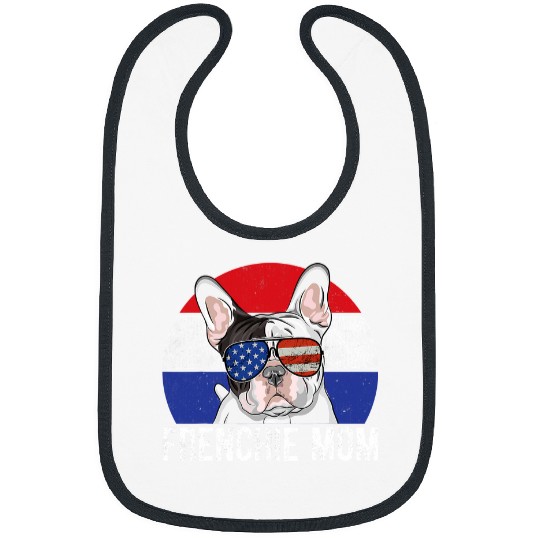 French Bulldog Pet Frenchie Dog Patriotic French Bulldog Frenchie American Flag 4th of July 298 Bibs