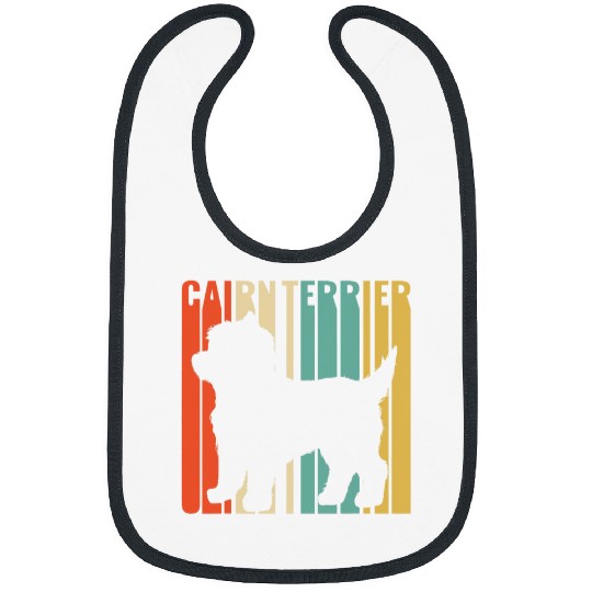 Cairn Terrier Pet Retro 1970s Dog Silhouette Bibs