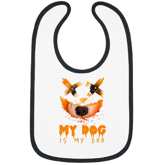 Border Collie Pet My Dog Is My Boo Halloween Costume Idea with Bibs