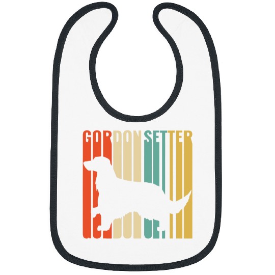 Gordon Setter Pet Retro 1970s Dog Silhouette Gordon Setter Bibs