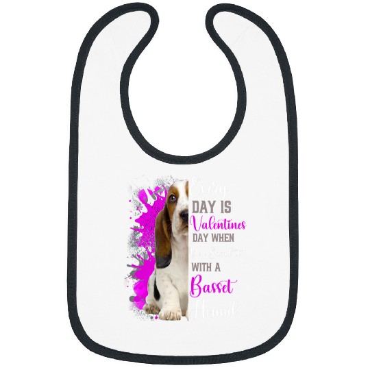 Basset Hound Pet Funny Valentines Day Basset Hound Mom Mother Dog Fun Cute Bibs