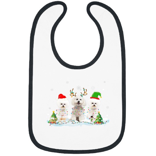 Bichon Pet Frise Santa ELF Reindeer Bichon Frise Christmas Light Bibs