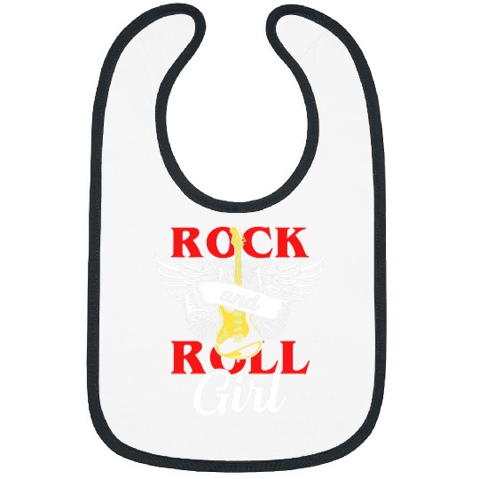 Funny Guitar Womens Rock And Roll Girl Guitarist Bass Bassist Music Band Guitarist Bibs