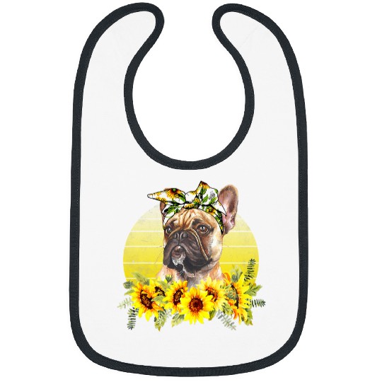 French Bulldog Pet Frenchie Dog Love French Bulldog Sunflower For Dog Lover 10 Bibs