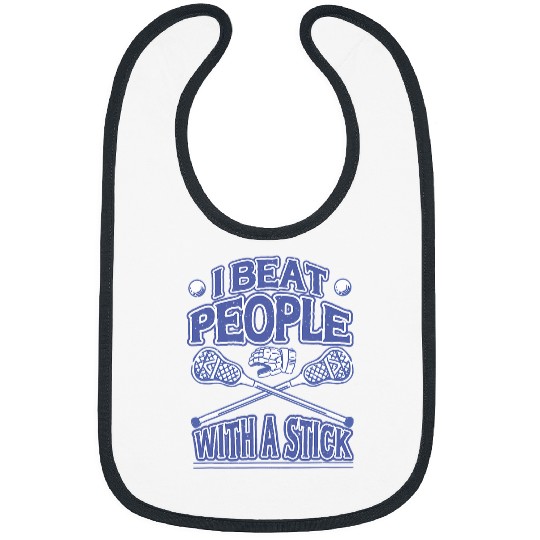 Sport Lacrosse Gift I Beat People With A Stick Goal Net Lacrosse Player Bibs