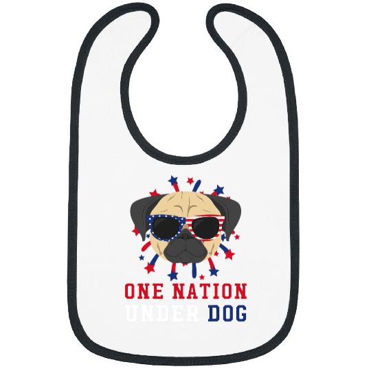 Pug Pet 2One Nation Under Dog 4th Of July Bibs