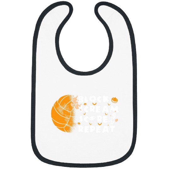 Sport Volleyball Block Scream Score Repeat Halloween Volleyball Player Bibs