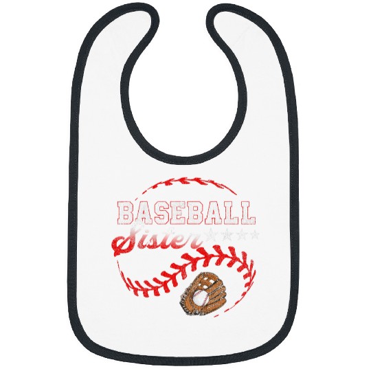 Sport Baseball Sister Love Playing Baseball Funny Bibs
