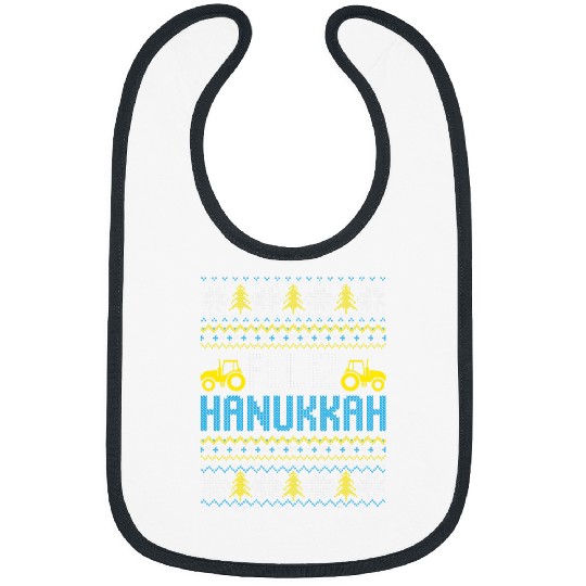 Funny Jew Tractor Farmer Boys Feliz Hanukkah Jewish Bibs