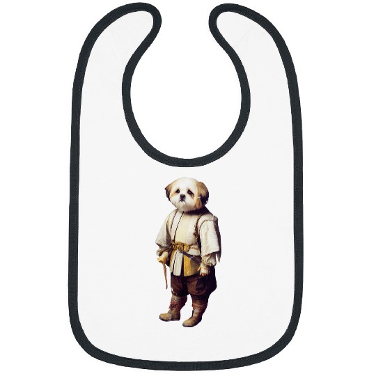 Lhasa Apso Pet Funny Lhasa Apso Dog Baroque Art Bibs