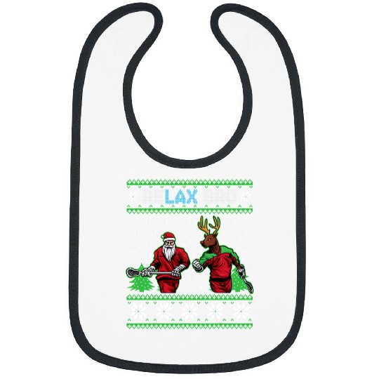 Sport Lacrosse Gift Relax Bro Christmas Santa Reindeer Lacrosse Playing Fun Gift Bibs