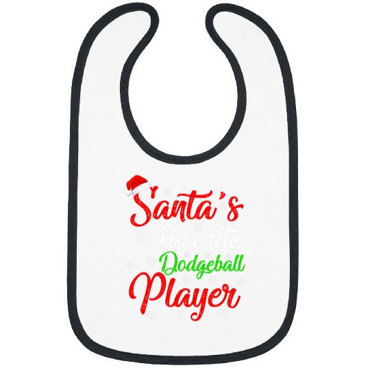 Sport Dodgeball Funny xmass Santas Favorite Dodgeball Player Christmas Bibs