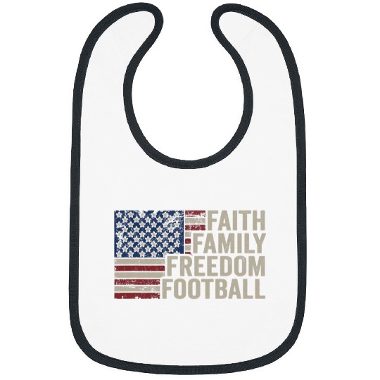 Sport American Football Faith Family Freedom Football Vintage American Flag Player Bibs