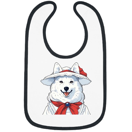Samoyed English Lady Funny Dog Victorian 1 Bibs