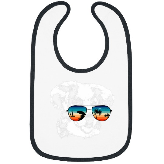 Australian Shepherd Pet BORDER COLLIE With Sunglasses Retro 0 Bibs