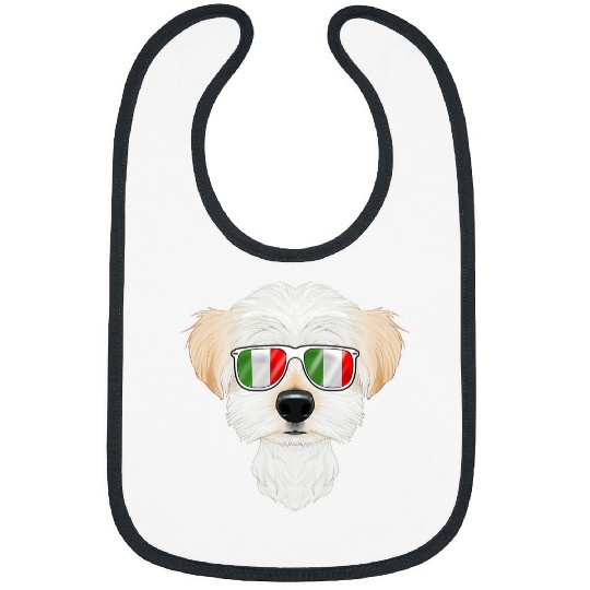 Maltese Pet Italy Sunglasses I Italian Flag Bibs