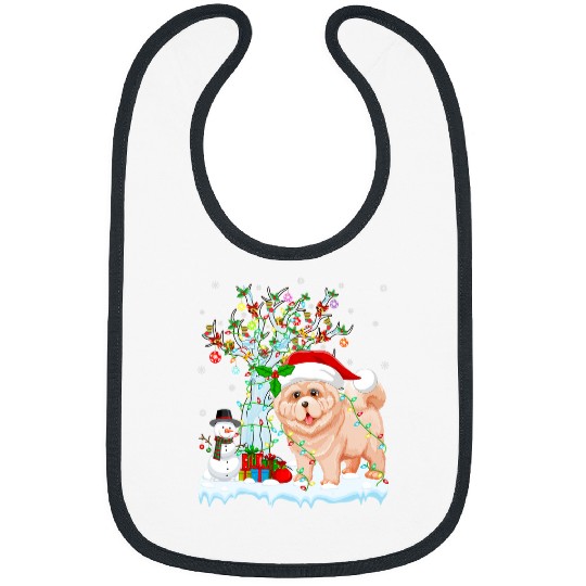 Chow Chow Pet xmass Tree Lighting Santa Chow Chow Christmas 3 Bibs