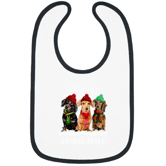 Dachshund Pet Jingle Bells Christmas Snow Tree Bibs