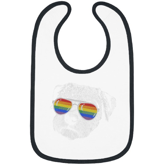 Border Terrier Pet Pride Month Border terrier Rainbow Flag Bibs