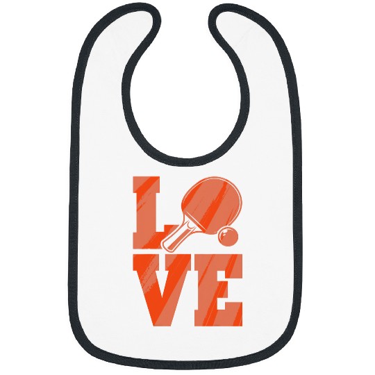 Sport Ping Pong player gift LOVE funny Bibs