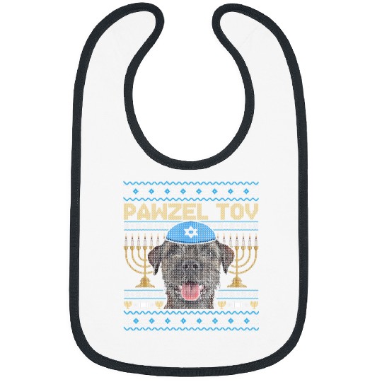 Border Terrier Pet Pawzel Tov Jewish Border Terrier Dog Funny Hanukkah Bibs