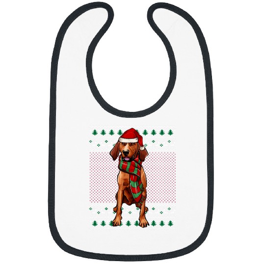 Coonhound Pet xmass Redbone Coonhound Dog Santa Hat Ugly Christmas 1 Bibs