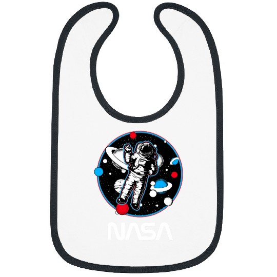 NASA Astronaut In Space Retro vintages Galaxy Glow Logo Bibs