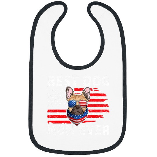 French Bulldog Pet Frenchie Dog Patriotic Dog Apparel American Flag Women 16 Bibs