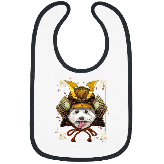 Bichon Pet Frise Samurai Bichon Frise Japanese Warrior Bushido Japanese Style Bibs