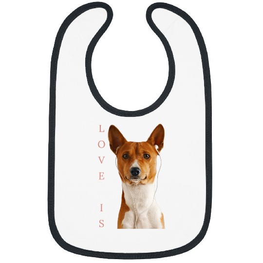 Basenji Pet Dog Basenji Dog Mom Dad Love Puppy Cute Love is Tee Pet 66 Bibs