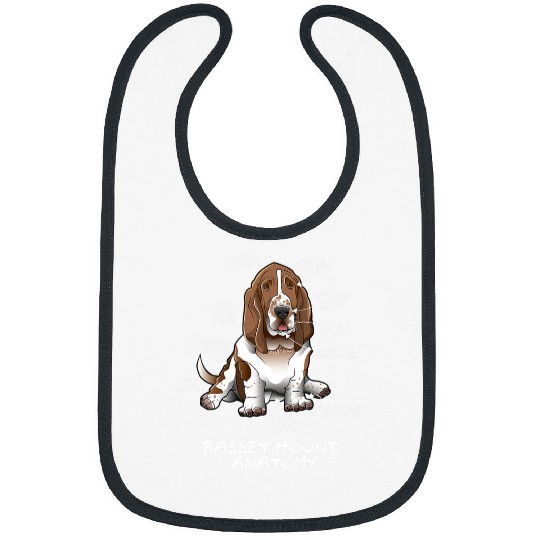 Basset Hound Pet Funny Cute Basset Hound Anatomy Dog Biology Bibs