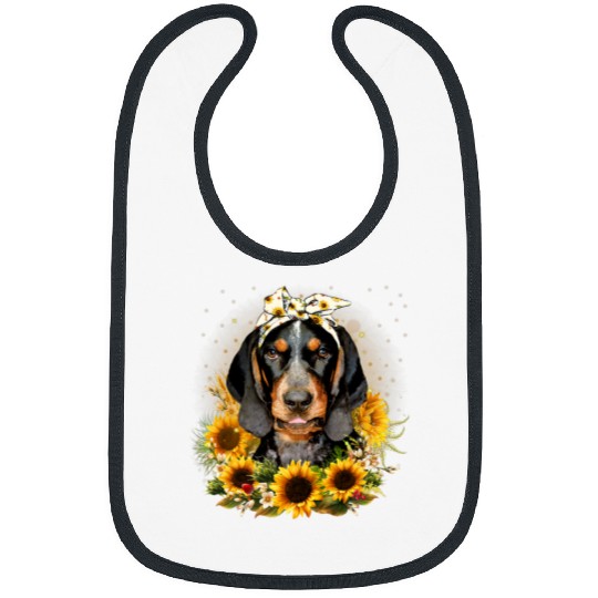 Coonhound Pet Sunflower Bluetick Coonhound Dog Mothers Day For Women Bibs