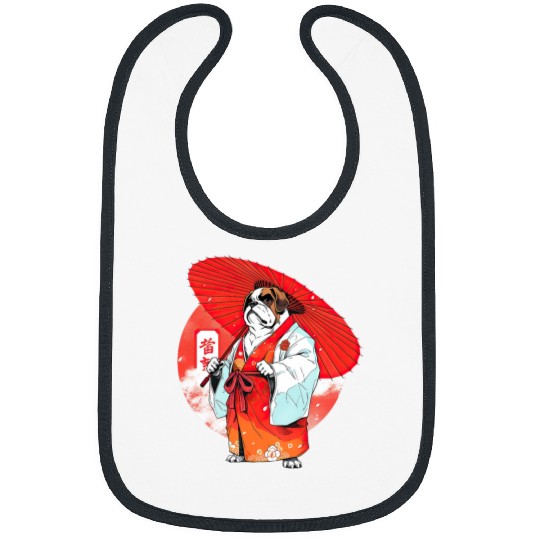 Saint Bernard Kimono Funny Dog Japan 2 Bibs