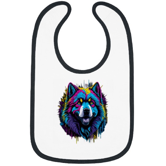 Samoyed Colorful Dog Breed Design Bibs