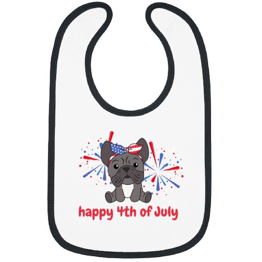 French Bulldog Pet Frenchie Dog 4th Of July American French Bulldog Kids USA Fireworks Dog Bibs