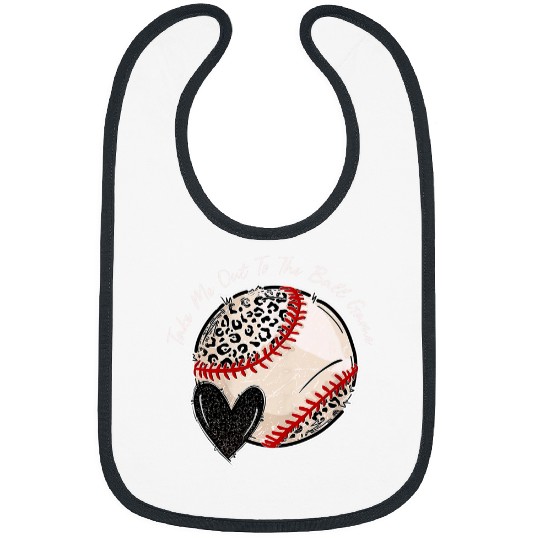 Sport Baseball Take Me Out To The Ball Game Leopard Baseball Player Lover Bibs