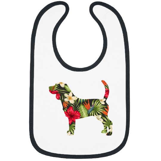 Beagle Pet Summer Dog Lover Tropical Floral Print Flower Men Bibs