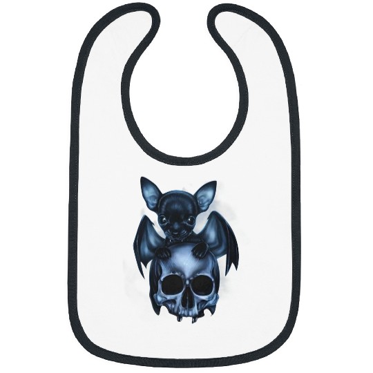 Chihuahua Pet Skull Art Chihuahua Halloween Vampire Bibs