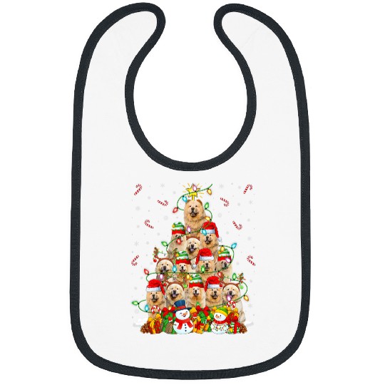 Chow Chow Pet xmass Lighting Tree Santa Chow Chow Christmas Bibs
