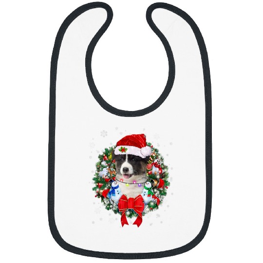 Australian Shepherd Pet Christmas Wreath Decoration xmass Pajamas Bibs