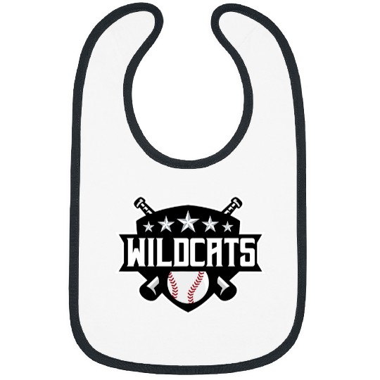 Sport Baseball Wildcats Baseball Sports Game Day Spirit Print Stars Mom Dad Bibs