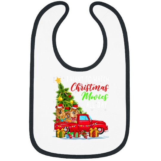 Chow Chow Pet Watch Christmas Movies All Day Three Santa Elf Chow Chows Bibs