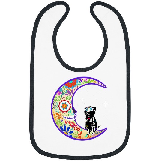 Border Terrier Pet Dia de Los Muertos Skeleton Bibs