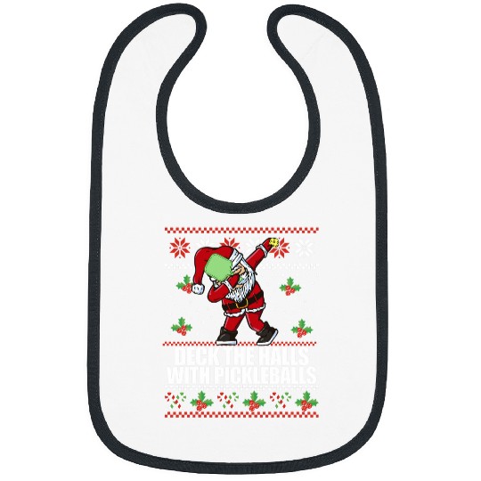 Sport Pickleball DECK THE HALLS PICKLE BALLS Ugly Christmas Pickleball Memes Bibs
